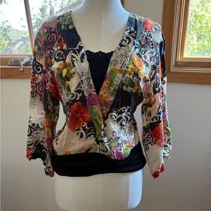 Floral Multicolor Wrap Top